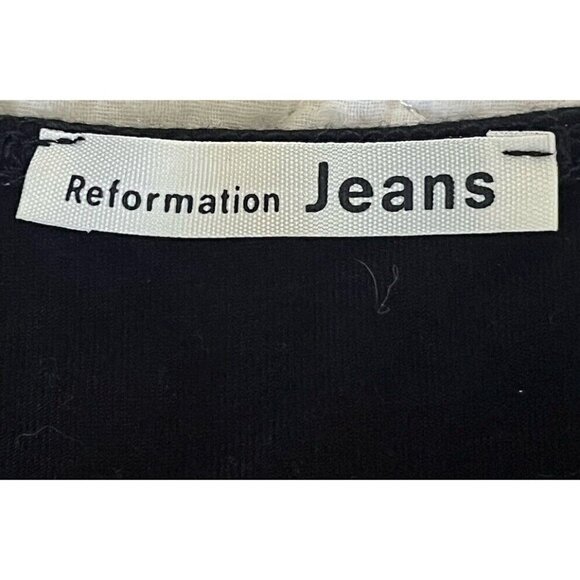 Reformation Jeans Women's Sz XS Black Flowy Long Sleeve Scoop Neck Midi Dress - Picture 5 of 7